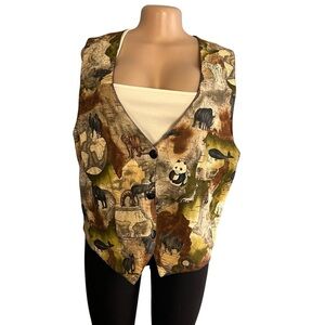 Linda Tilson Vintage Animal Print Vest